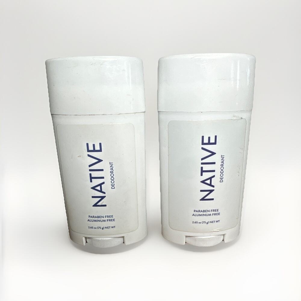 Native Deodorant UNSCENTED SET OF 2 Aluminum Free, 72 Hour Odor Control, 3 oz